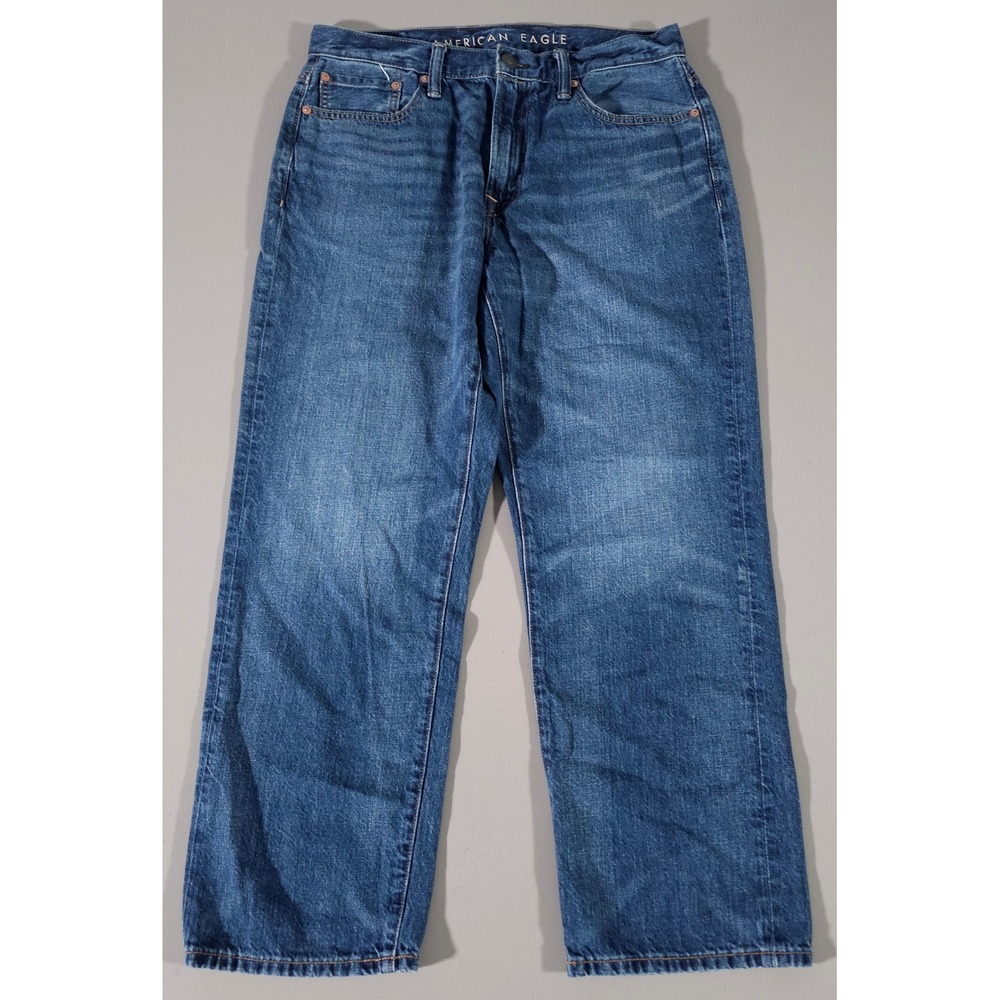American Eagle Loose Jeans Mens 32x30 Blue Medium Wash Relaxed Fit Denim